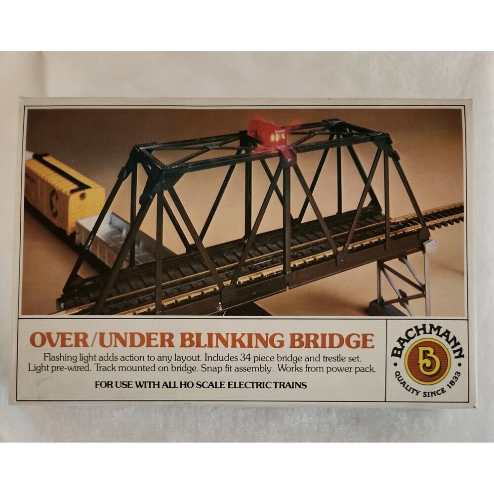 VINTAGE HO 1/87 BACHMANN OVER/UNDER BLINKING BRIDGE MODEL KIT # 46222